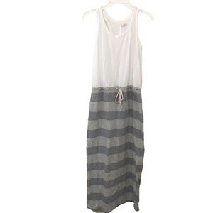3/$15 Loft white and gray stripe maxi beach casual dress